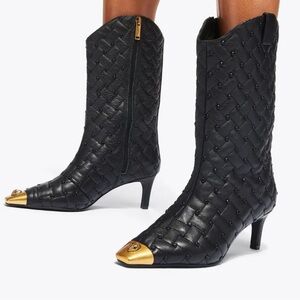 Kurt Geiger Black Comb Leather/ Regent Crystal Boot